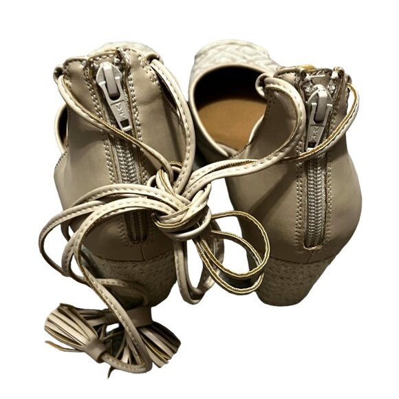 ComfortView Ryann Crochet Espadrilla Wedge Heels sz 8 Wide Lace Up Ankle - Picture 11 of 15